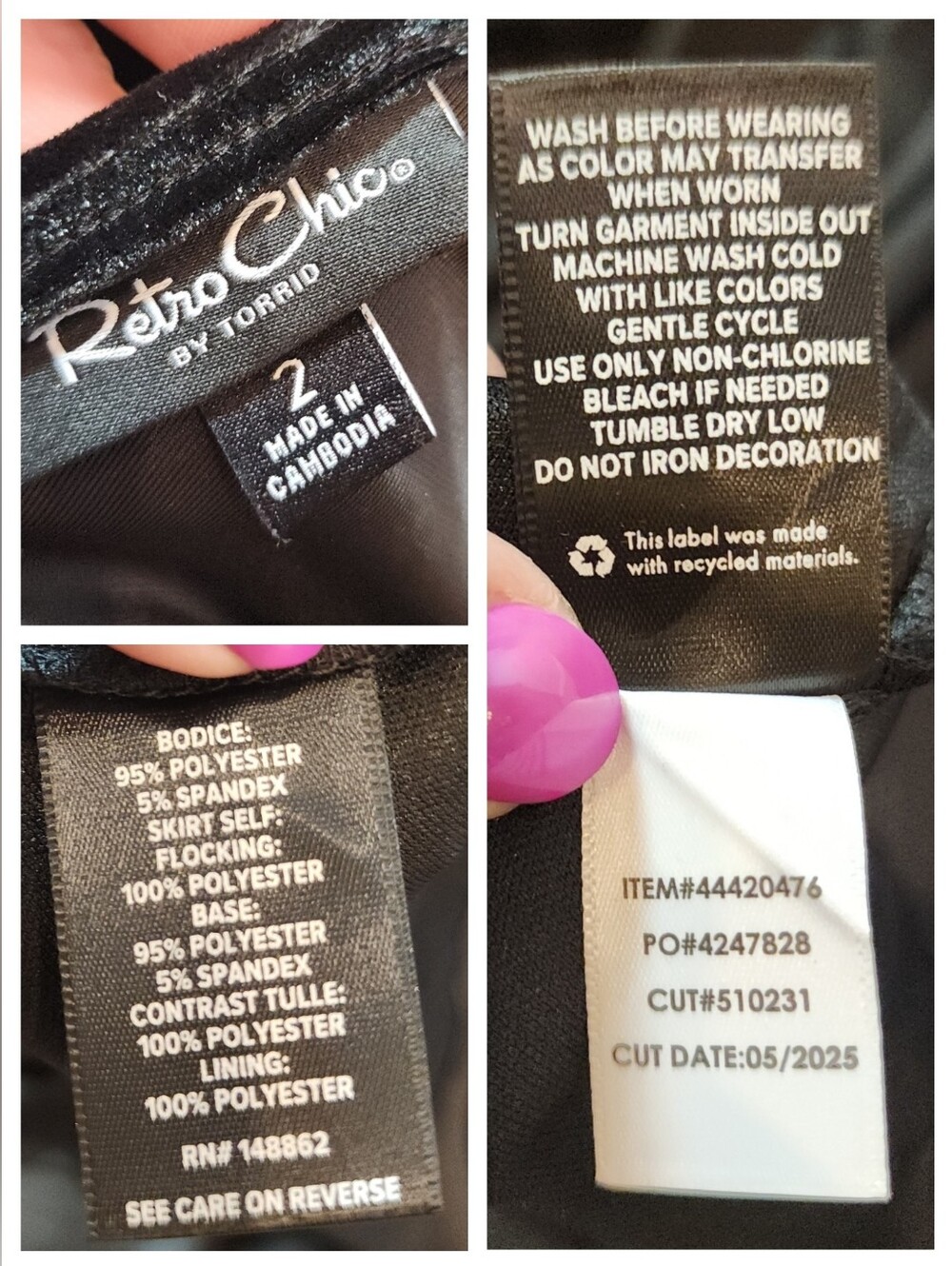 Torrid Retro Chic Flocked Mesh & Velour Dress Black Pullover Stretchy Size 2X - Picture 3 of 16